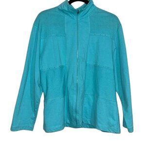 Blast Womens Turquoise Zip-Up Jacket M